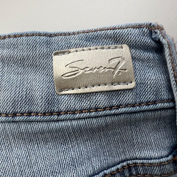 Seven7 Light Wash High Rise Slim Straight Denim Blue Jeans Womens Size 14 - Picture 4 of 9